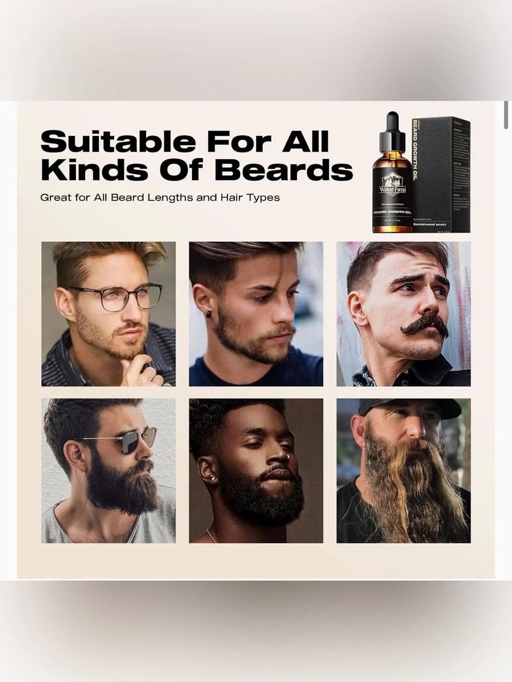 Waking Forrst Beard Care Set for Men Roller & Oil Sealed NWT